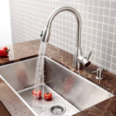 304 Kitchen Faucet Movable 360 Degree Rotation Faucets Kitchen Faucet Goose Neck Pull Down