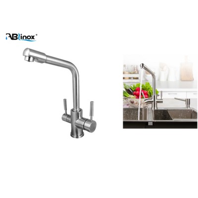 Hot And Cold Water One Hole Kichen Mixer Faucet Double Handle Sink Faucet